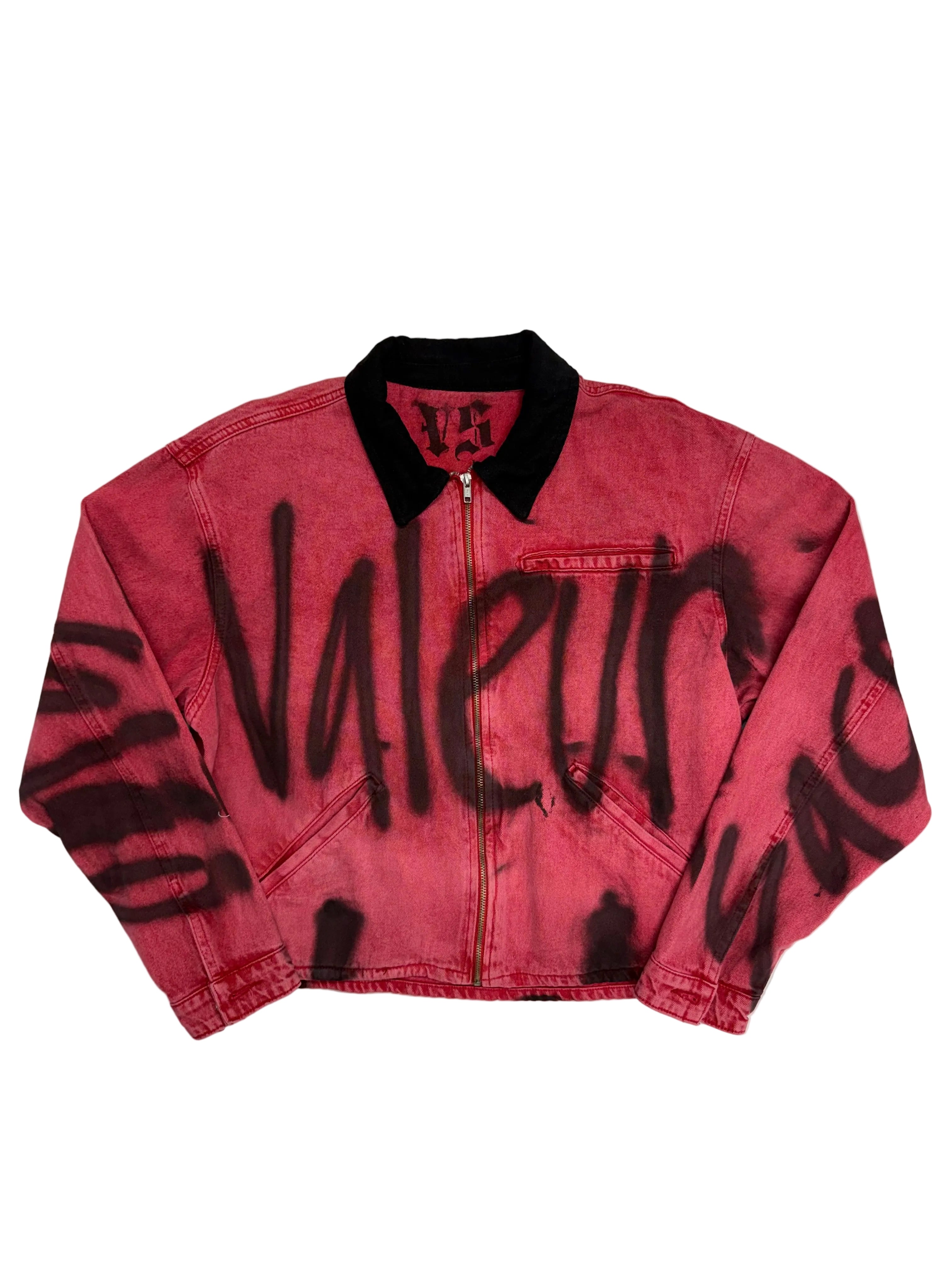 RED GRAFFITI DENIM JACKET