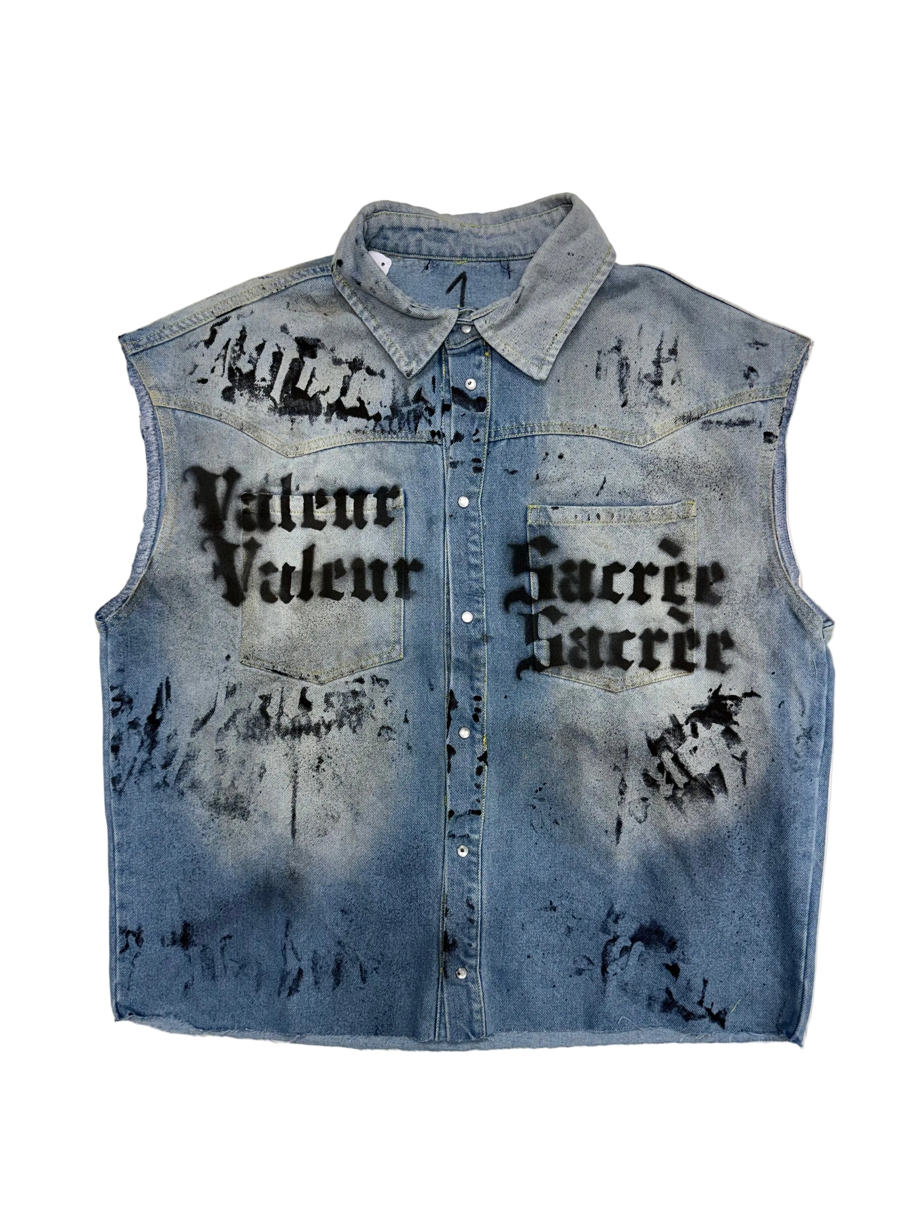 SLEEVELESS DENIM TOP