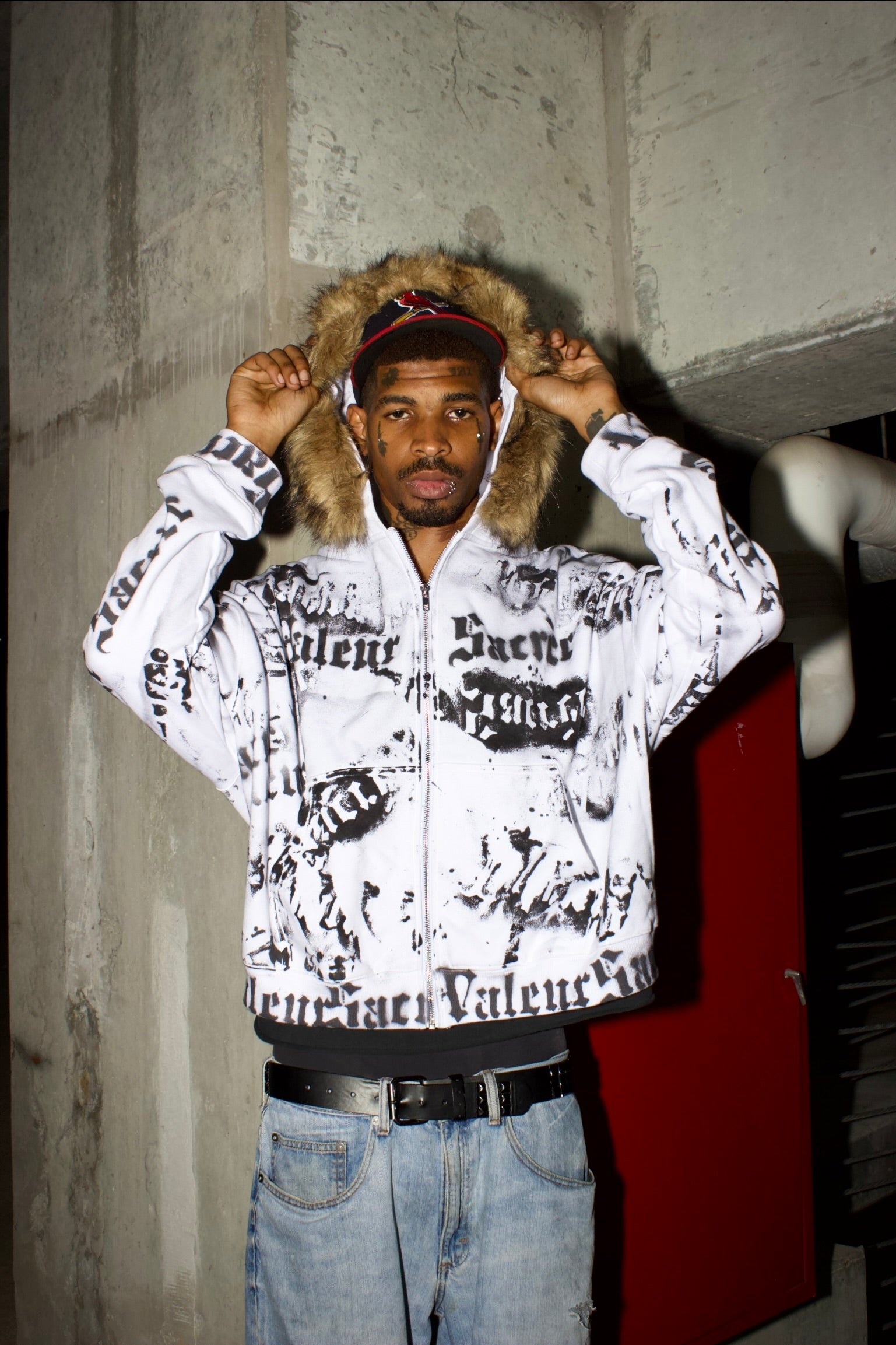 Fur Graffiti Zip Up