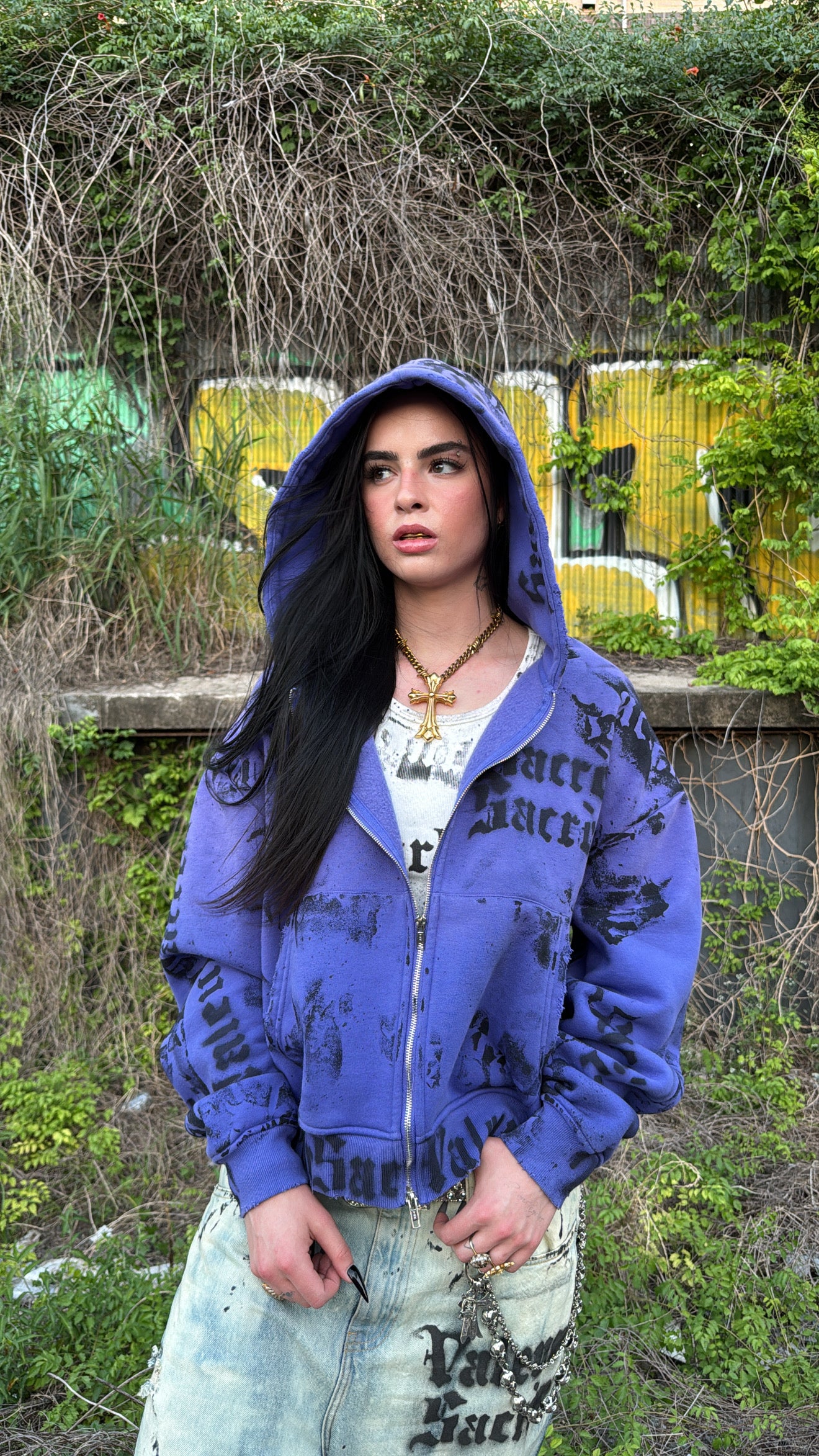 Purple Graffiti Zip Up